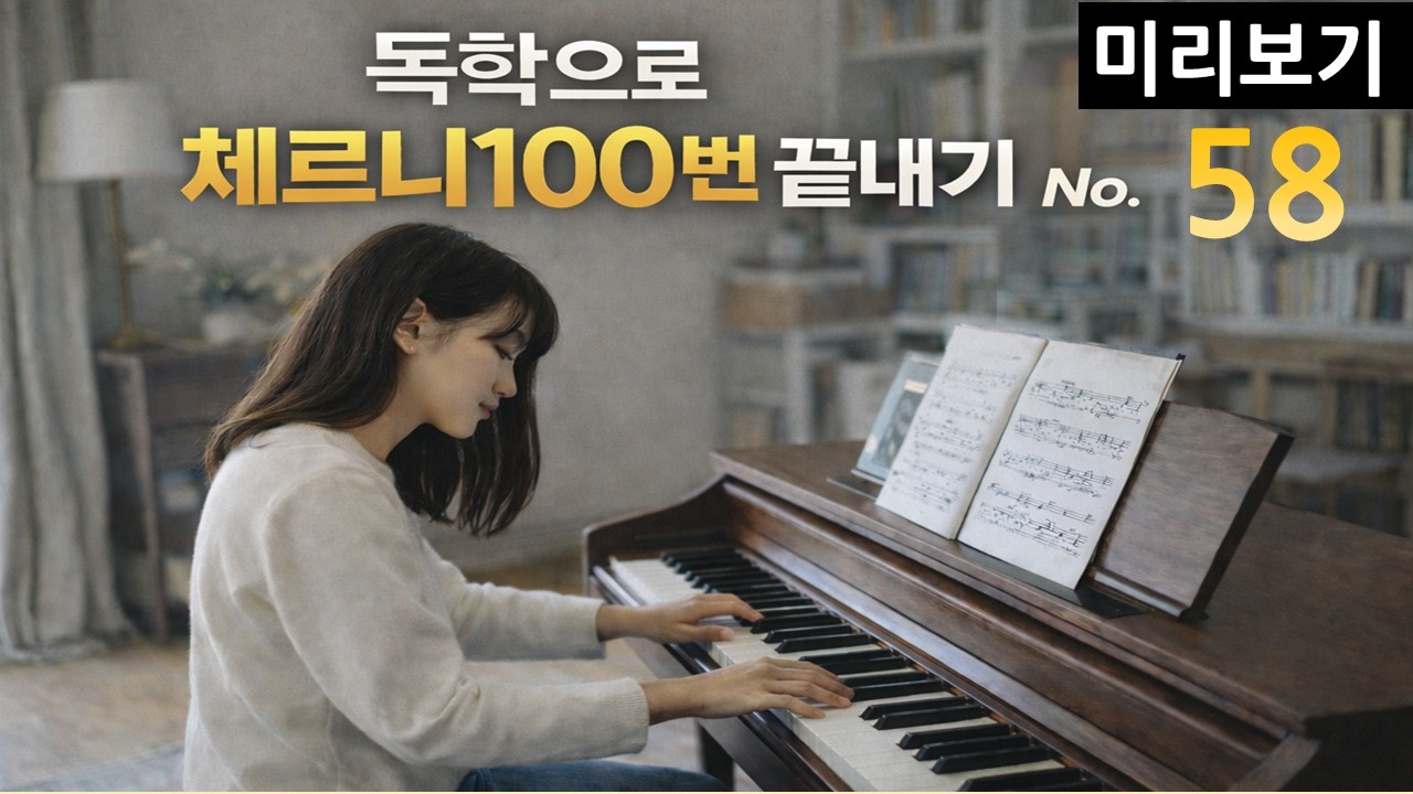 체르니100번 58번 미리보기 5분 영상입니다/ 독학으로 체르니100번 배우기