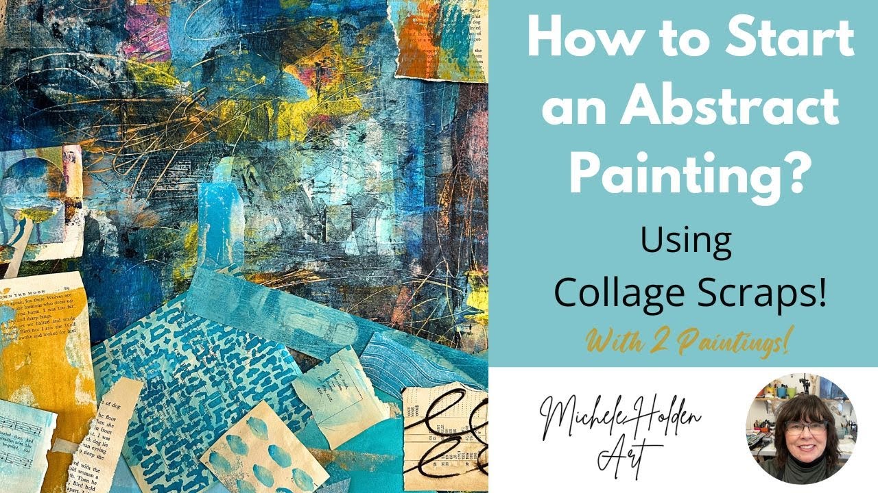 Starting a Mixed Media Abstract Painting: Using Collage Scraps & Mixed Media Layers on 2 paintings!