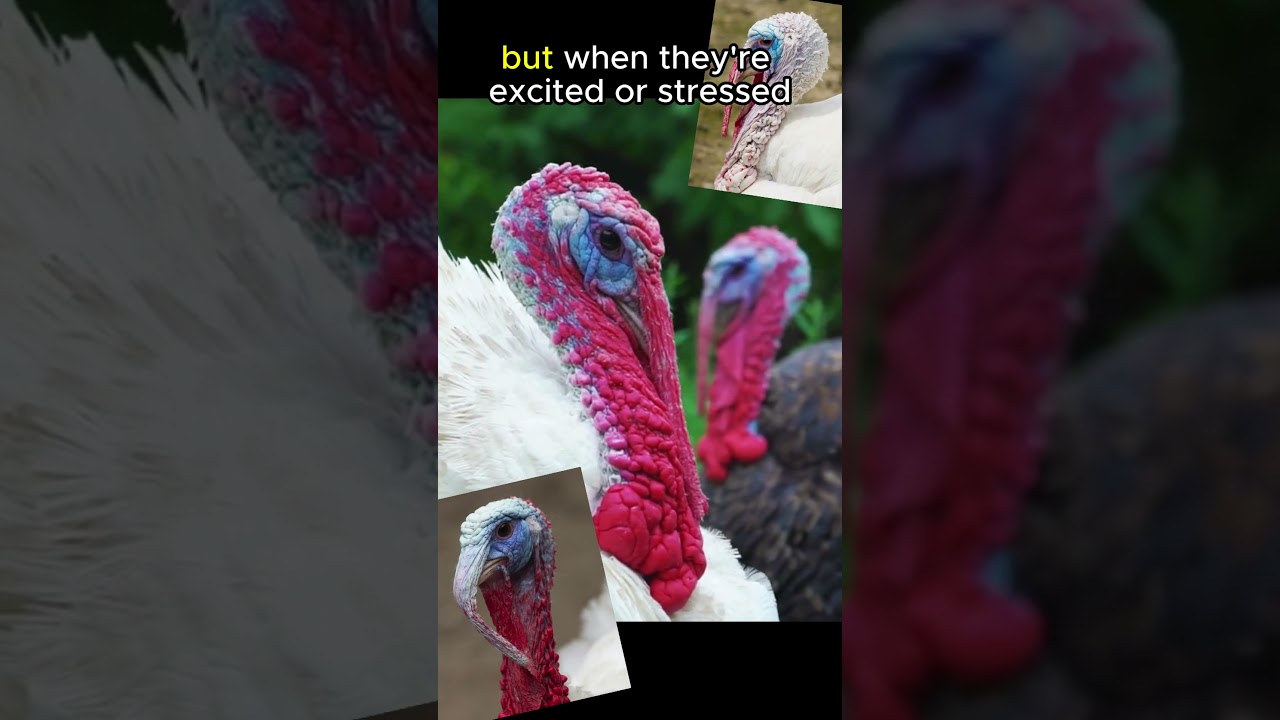 Turkeys Heads CHANGE COLORS!🦃🦃#animals #animalfacts #shorts