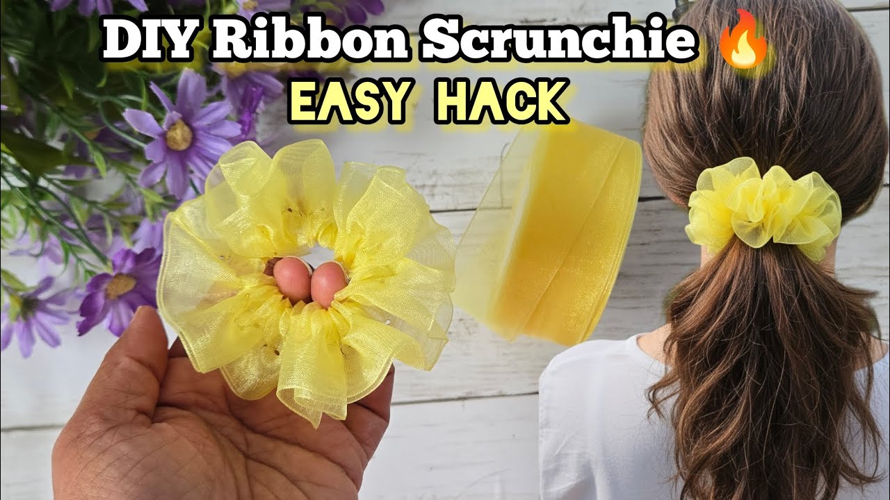 Ruffle Scrunchie tutorial, unique method, simple hack, time saver and neat look.