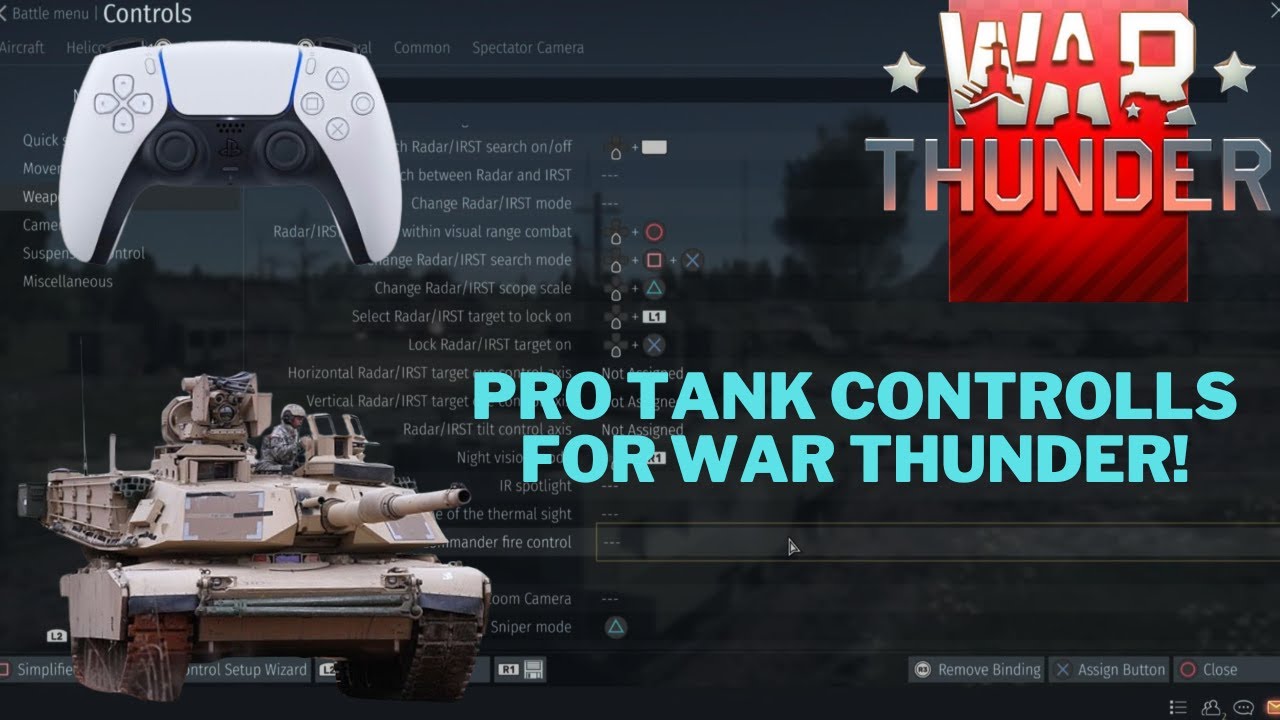 Настройки Pro War Thunder Tank для контроллера! | Привязки клавиш для PS5 Xbox и т.д.