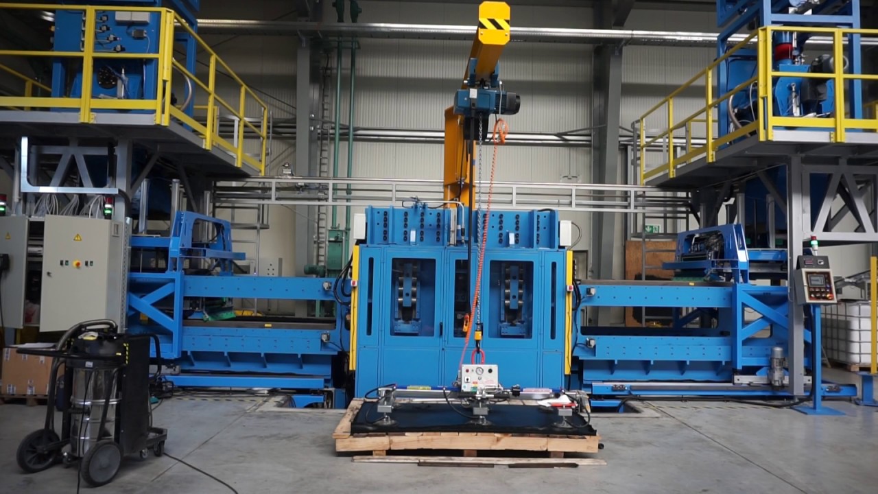 Automatic production of mats from recycled rubber