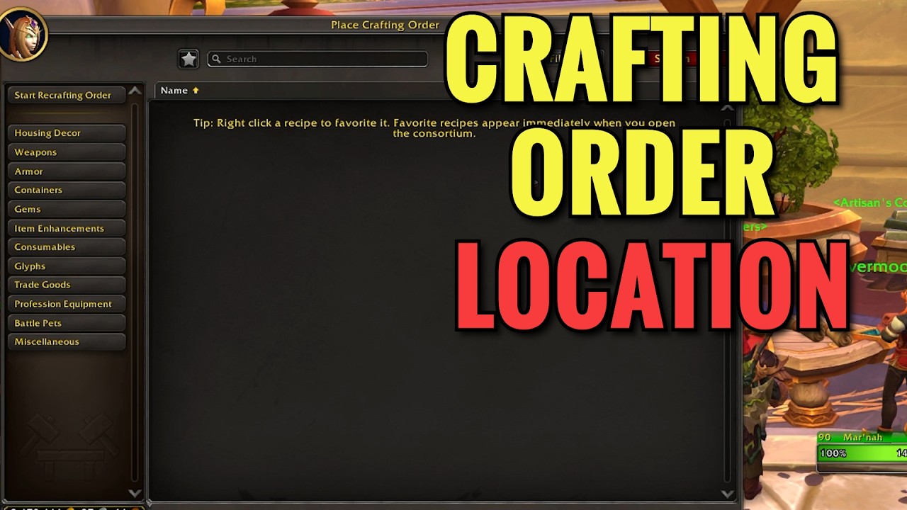 Silvermoon City Crafting Order NPC Location (WoW Midnight)