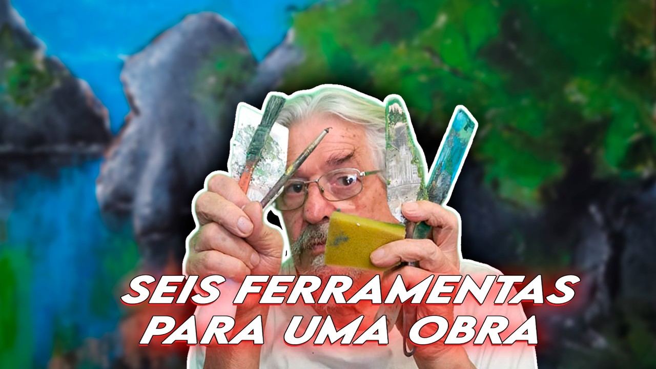 Pintura em tela: Como usar espátula, esponja e pincel para criar texturas - Aula 4