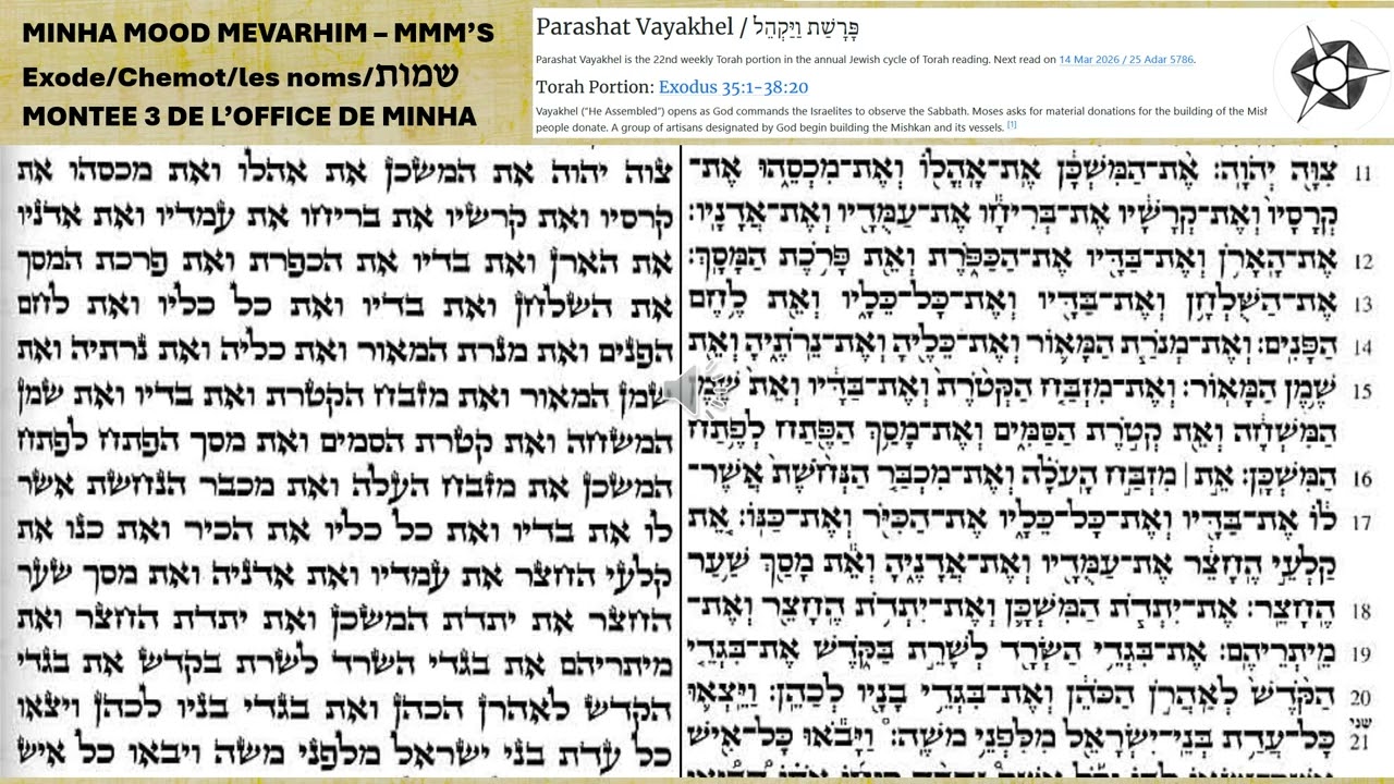 📜Chant Torah/ EXODE 10 / Vayakel 1 1 3 ✡️