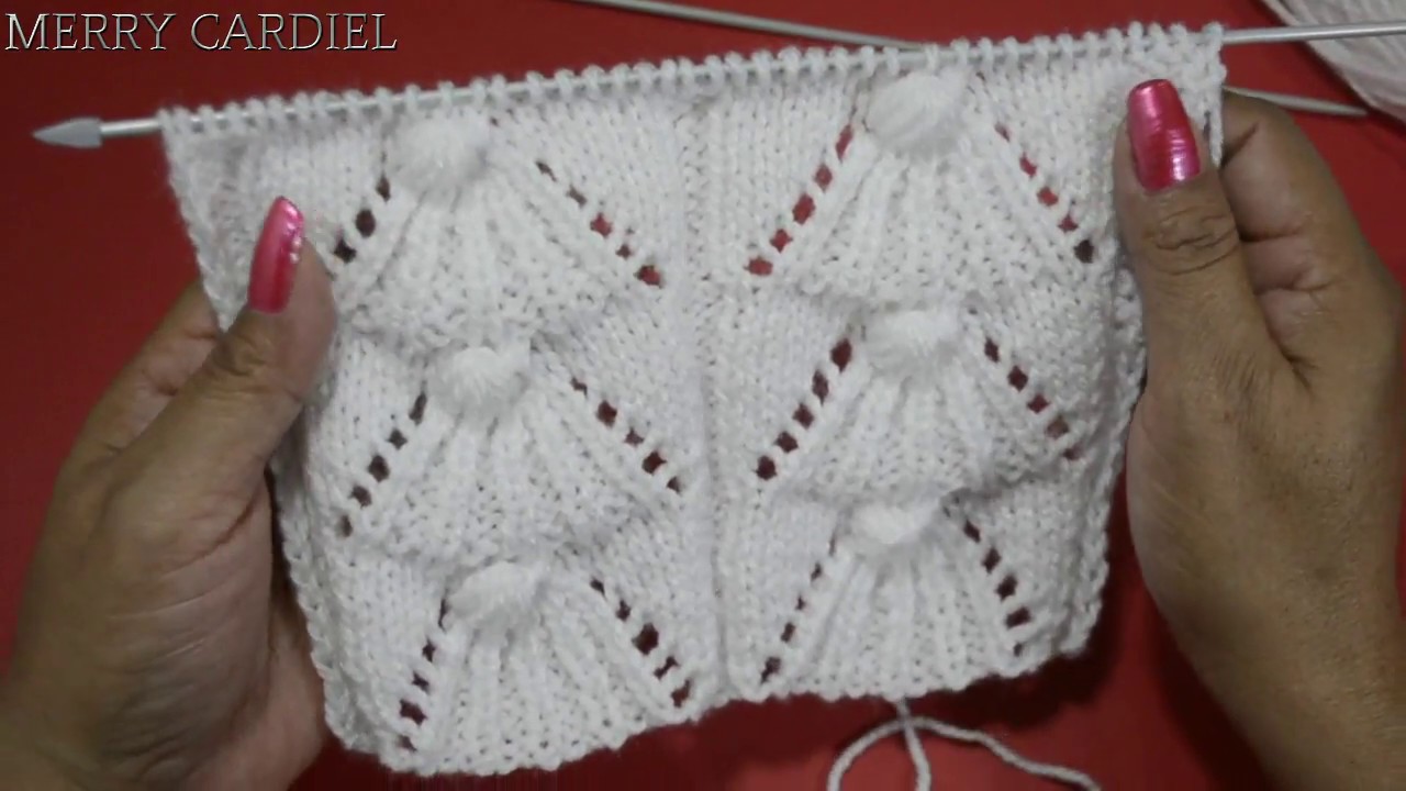 COMO TEJER PUNTO ABANICOS EN RELIEVE  CON PUNTO PUFF