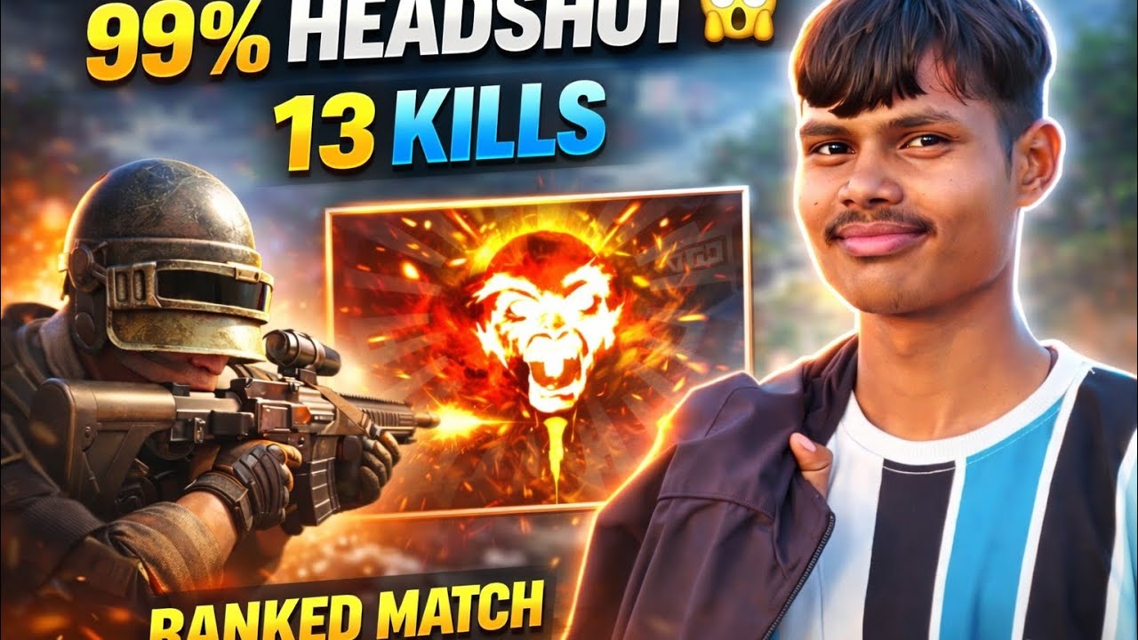 99% HEADSHOT 😱 | 13 KILLS BOOYAH 😈 | Free Fire Ranked Match