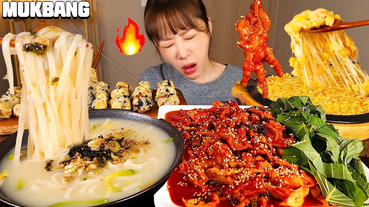 지금까지 먹었던 닭발 중에 최강 매움♨️🔥 팔당원조불닭발 죽기직전맛, 칼국수, 콘치즈, 주먹밥과 화끈하게 먹방⭐️ Spicy chicken feet KOREAN MUKBANG
