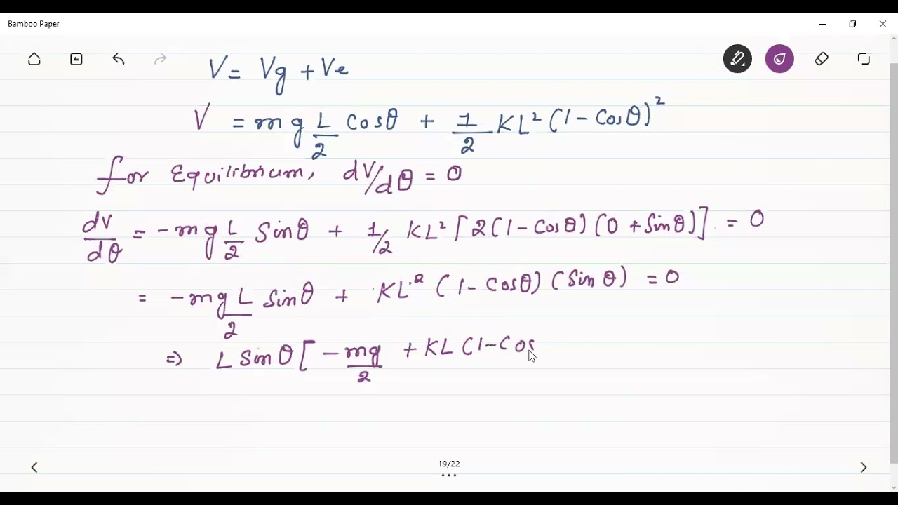 Potential Energy & Stability Problems Continued