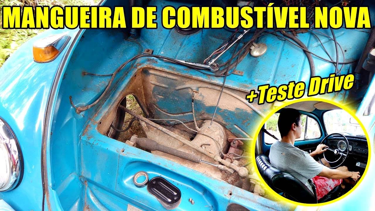 Troca mangueira de combustível Fusca 72 + teste quick shift EMPI na rua