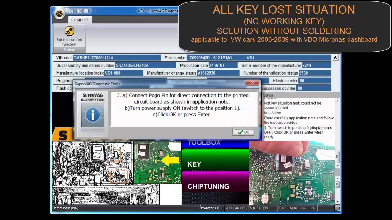 VDO Micronas SVG157 - solution for ALL KEY LOST SITUATION (NO soldering) (SPVG, formerly SuperVAG)