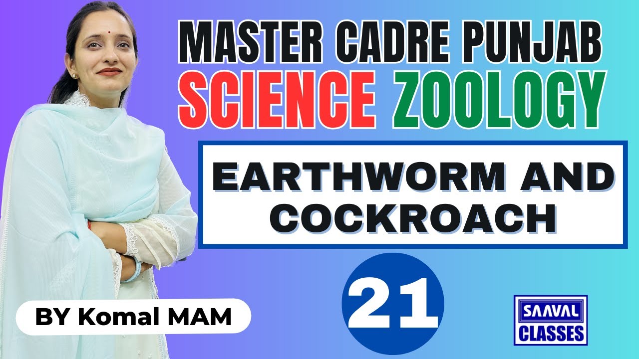 Lec-21 Zoology Topic: EARTHWORM AND COCKROACH  Master Cadre Science, |SAAVALCLASSES |