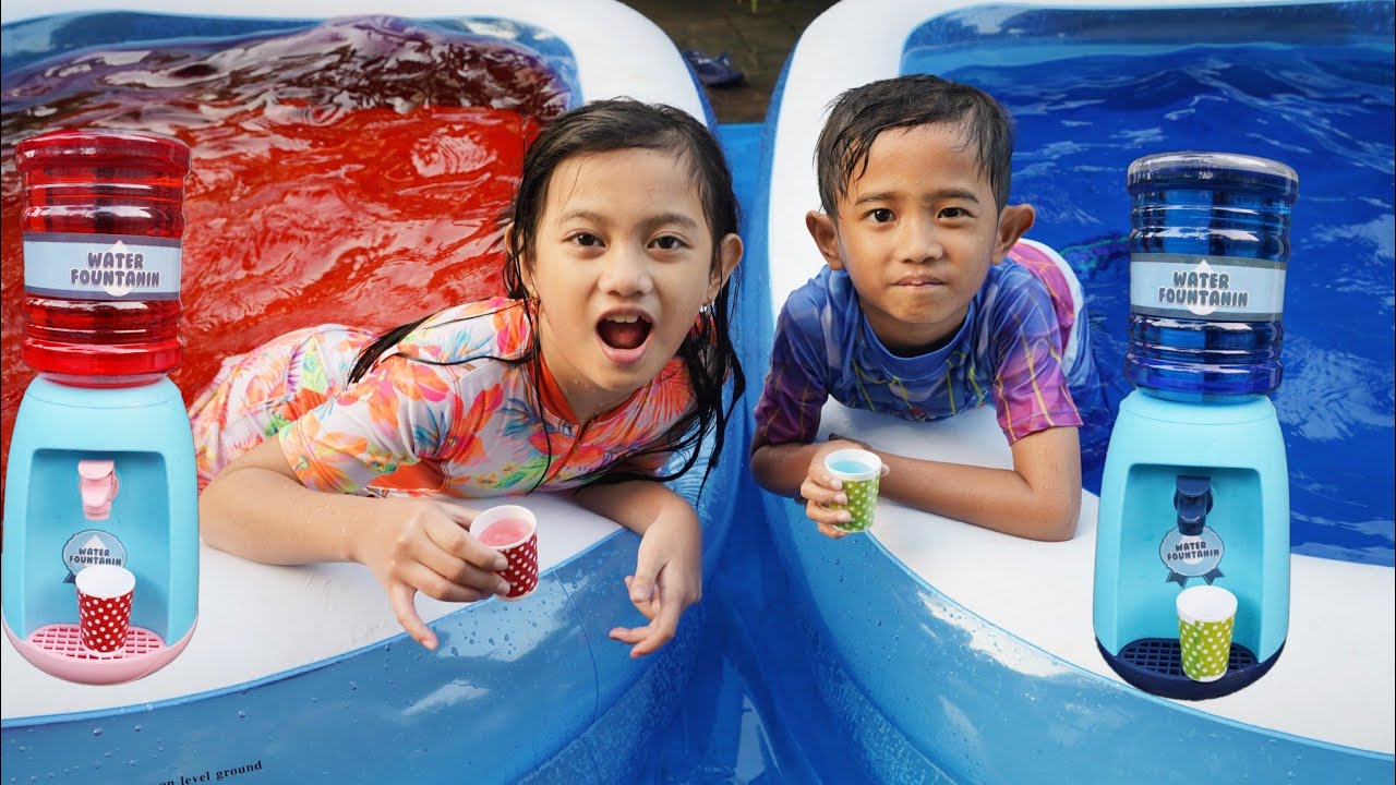 SALSA ALI BERENANG DI KOLAM MERAH DAN BIRU - Drama Parodi | Ali vlog