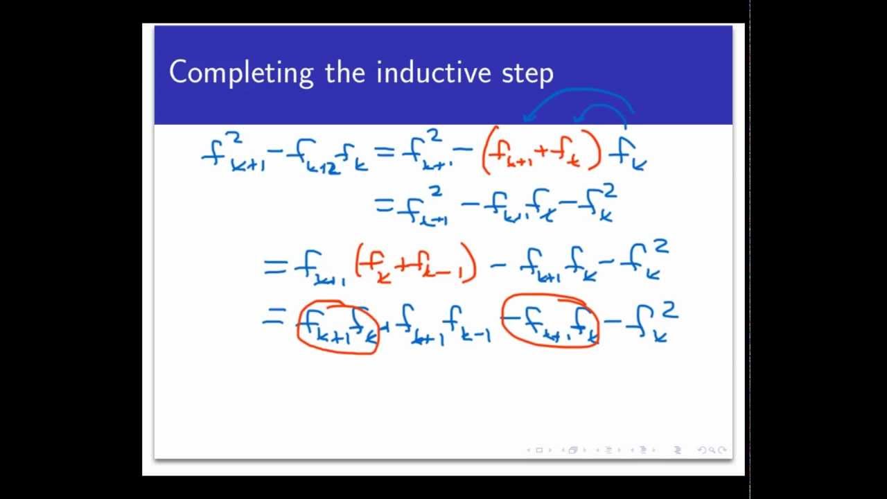 Proving propositions about Fibonacci numbers (Screencast 4.3.3)