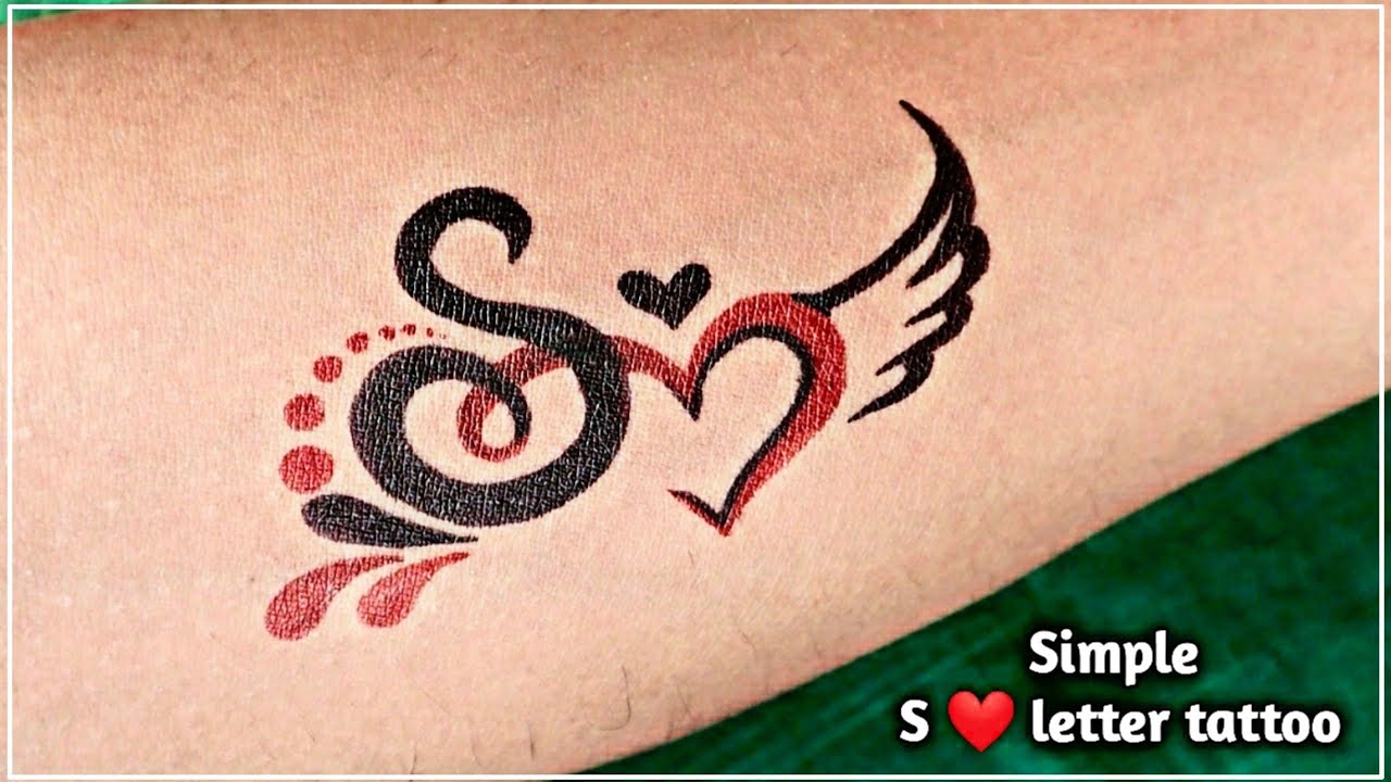 Make S letter temporary tattoo at home with pen beautiful idea