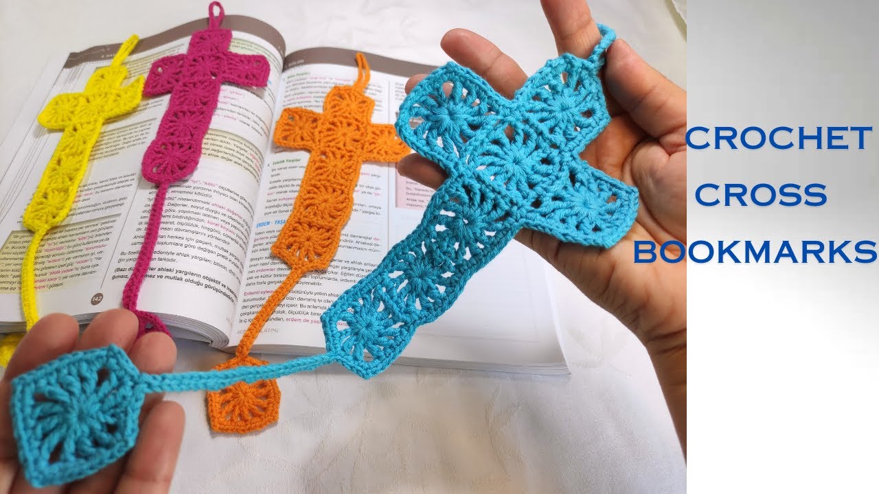 HOW TO CROCHET A CROSS BOOKMARK EASY ✔ CROCHET CROSS FOR EASTER✔  CROCHET CROSS FOR CHRISTMAS ✔