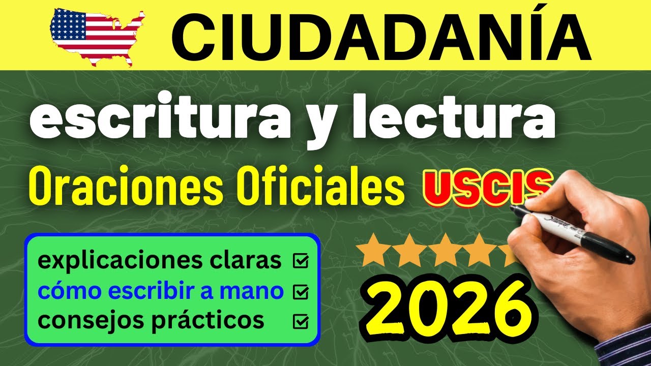 Todas las ORACIONES OFICIALES para la Prueba de ESCRITURA y la Prueba de LECTURA en Inglés y Español