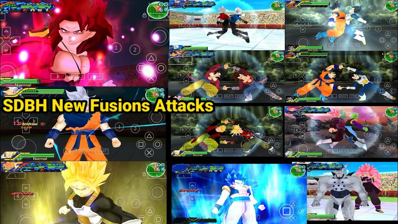 NEW Fusion & attacks Super dragon ball heroes DBZ ttt psp mode iso permanent menu