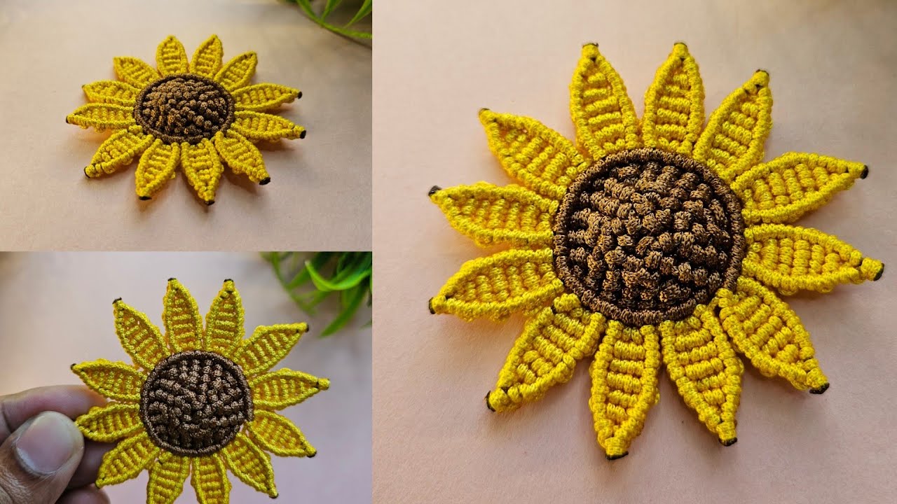 DIY Handmade Macrame Sunflower 🌻 