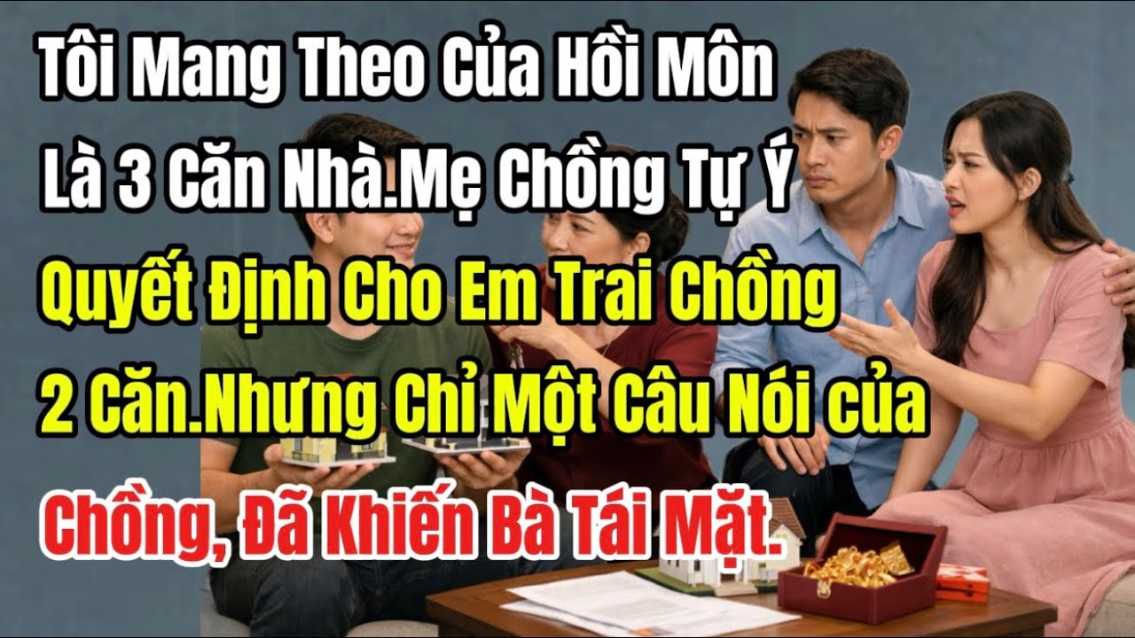 Tôi Mang Theo Của Hồi Môn Là 3 Căn Nhà, Mẹ Ck Tự Ý Quyết Định Cho E Trai Ck 2 Căn,Chỉ Một Câu Nói..