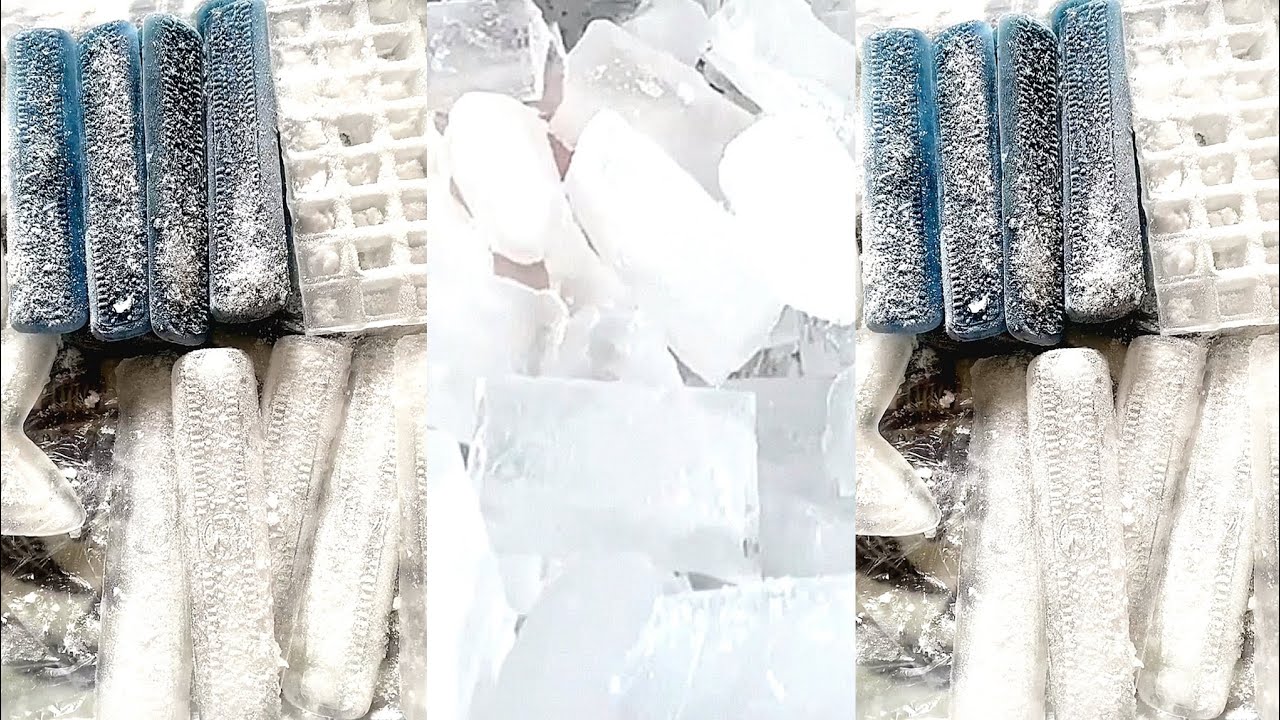 ASMR HARD ICE EATING / CRUSHED ICE / THIN ICE. ICE EATING