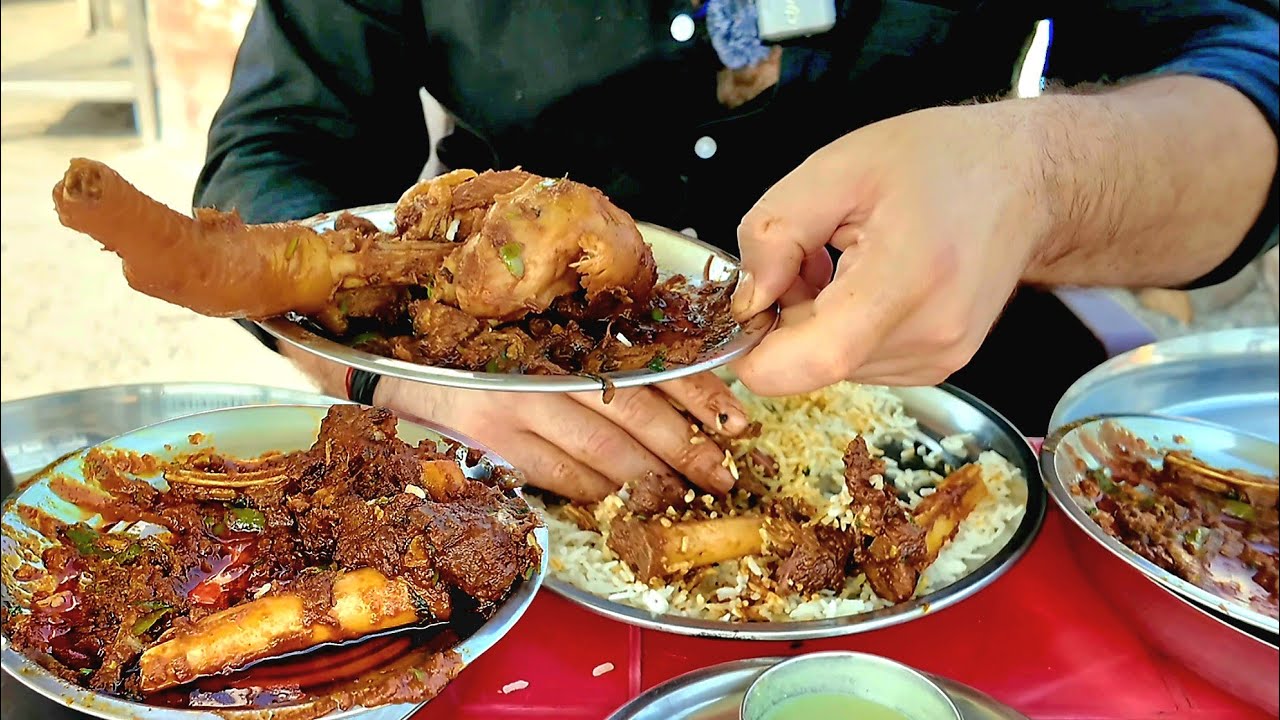 Sanju Bhai Ka Moti Chamdi Wala Murga Aur Desi Mutton Curry | jammu food tour 