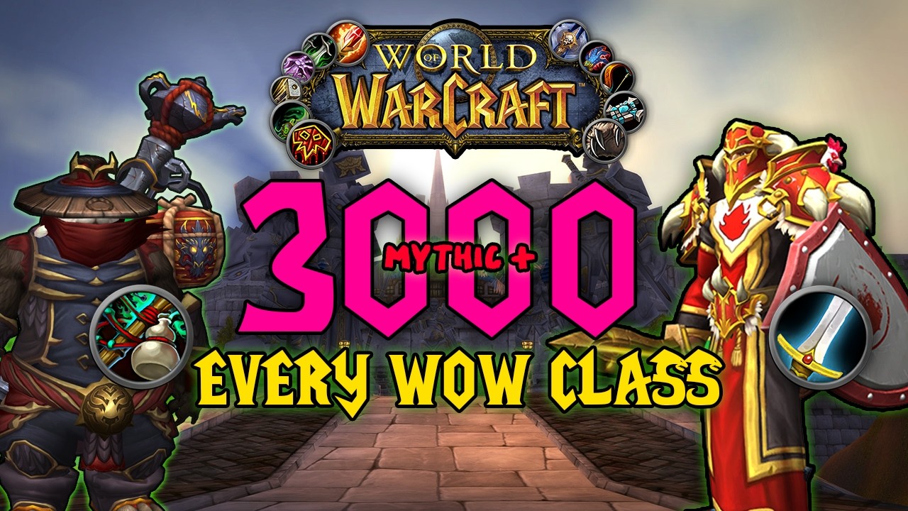 Достижение рейтинга 3000 в режиме Mythic+ на ВСЕХ классах в World of Warcraft.