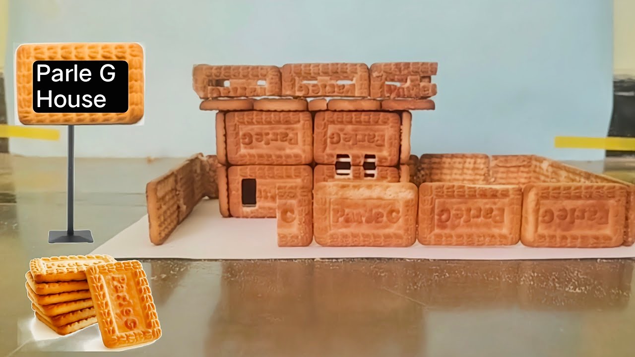 Parle G House 🏠 |how to make biscuit house|