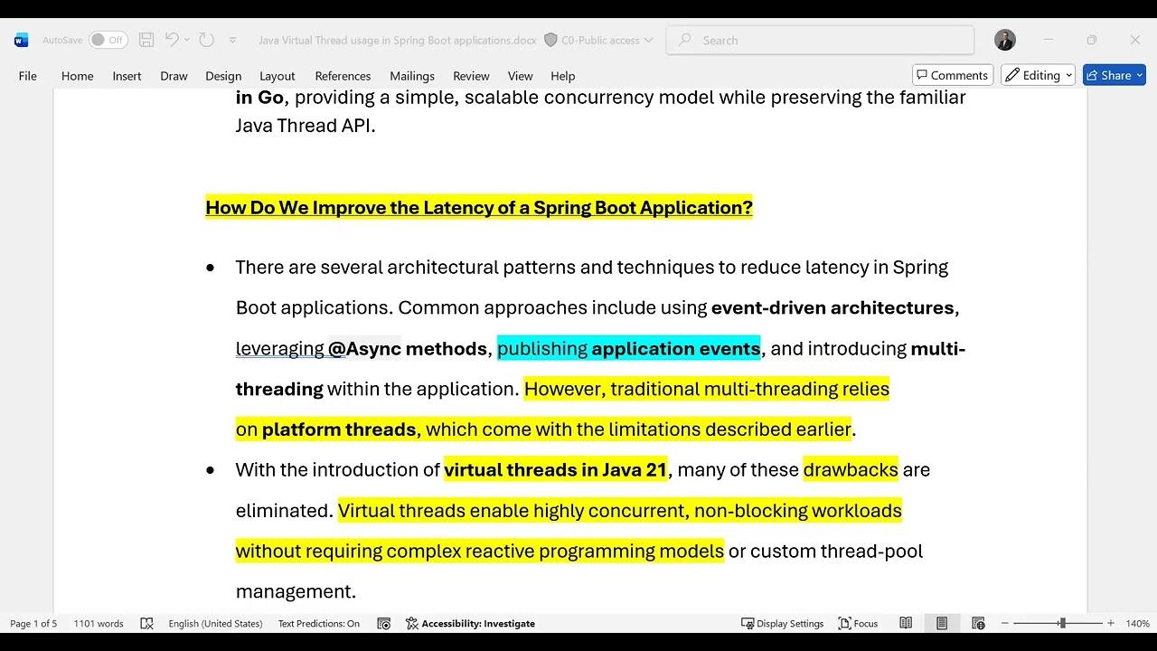 Lec75: Java Virtual Thread usage in Spring Boot applications