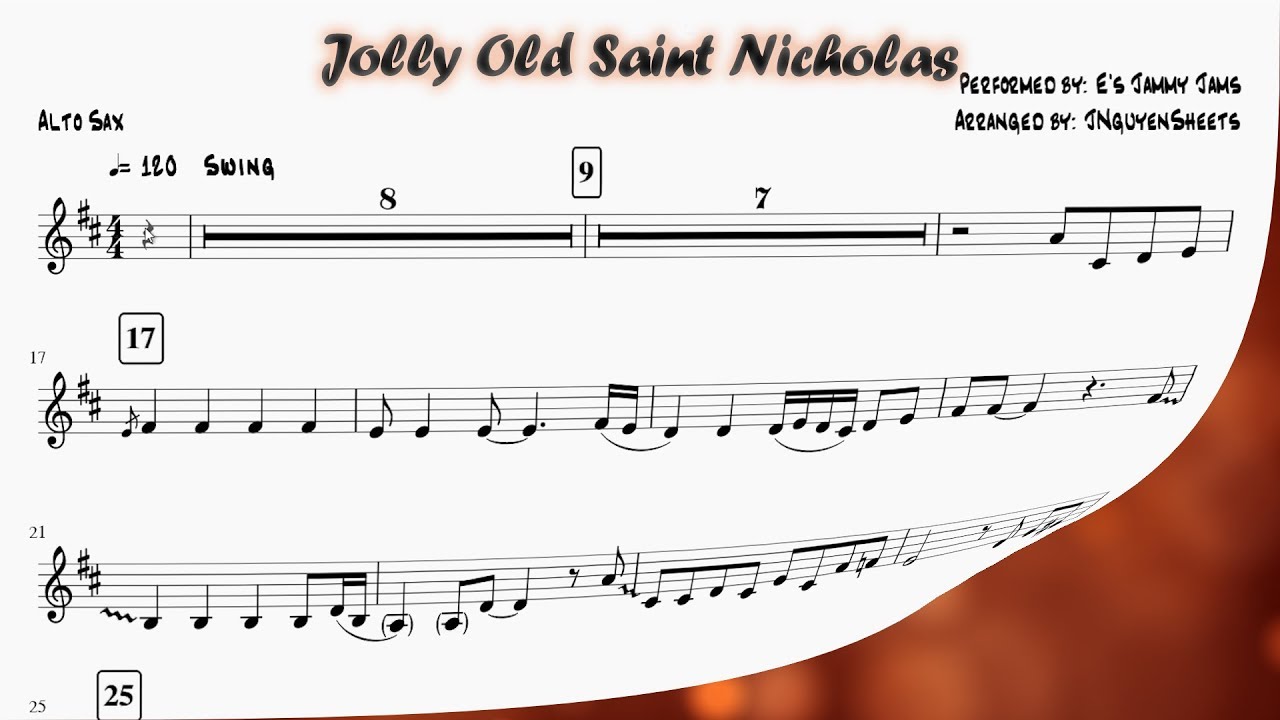 Jolly Old Saint Nicholas (Saxophone Sheet Music)