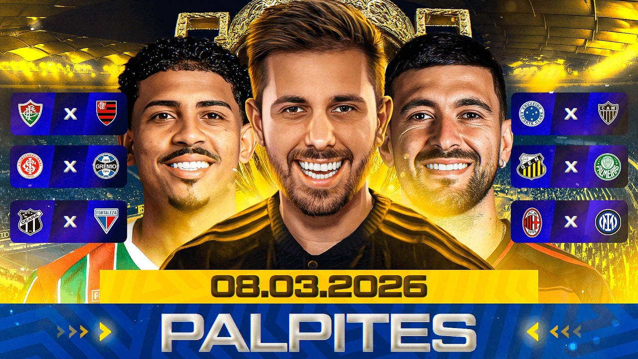 PALPITES DE FUTEBOL DO DIA 08 03 2026 + BILHETE PRONTO E M&Uacute;LTIPLA ODD ALTA