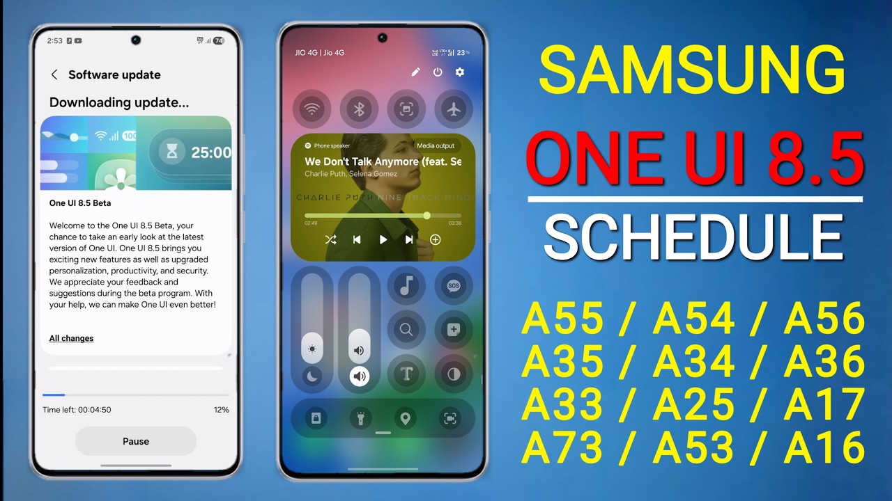 Samsung (A Series) One Ui 8.5 Update : Schedule🔥 A35,A55,A73,A15,A16,A25,A34,A54,A56,A36