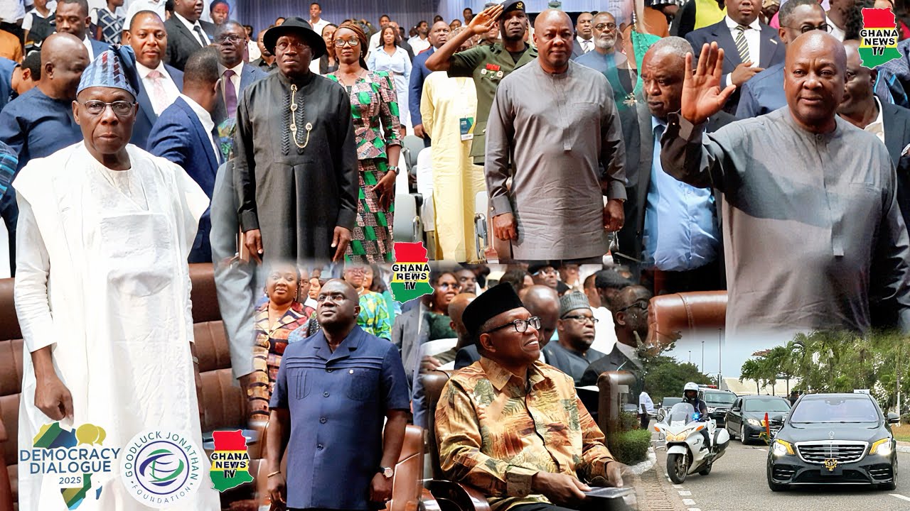 Prez Mahama gorgeously arrive with HE Goodluck Jonathan, Obasanjo&Peter Obi for Democracy Dialogue25
