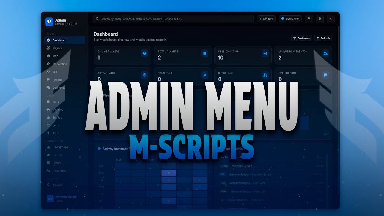 Advanced Admin Menu | Full Admin Control Center Overview