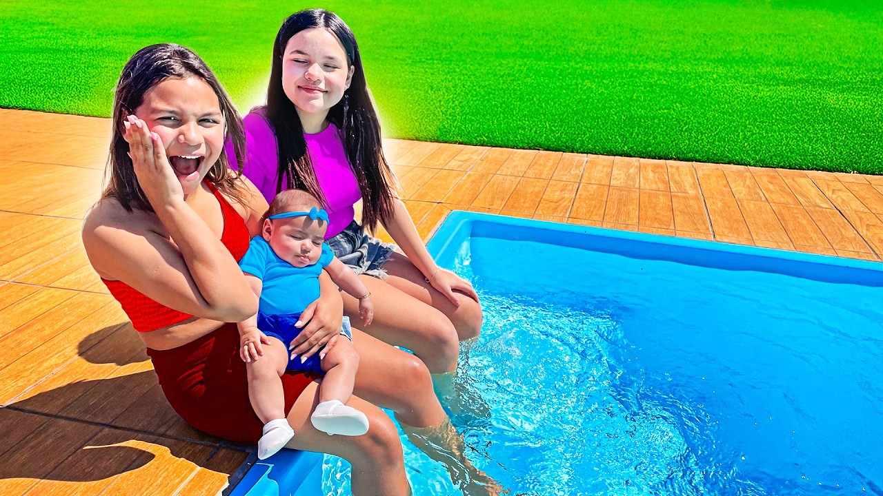 PRIMEIRA VEZ DA MANU NA PISCINA 💜
