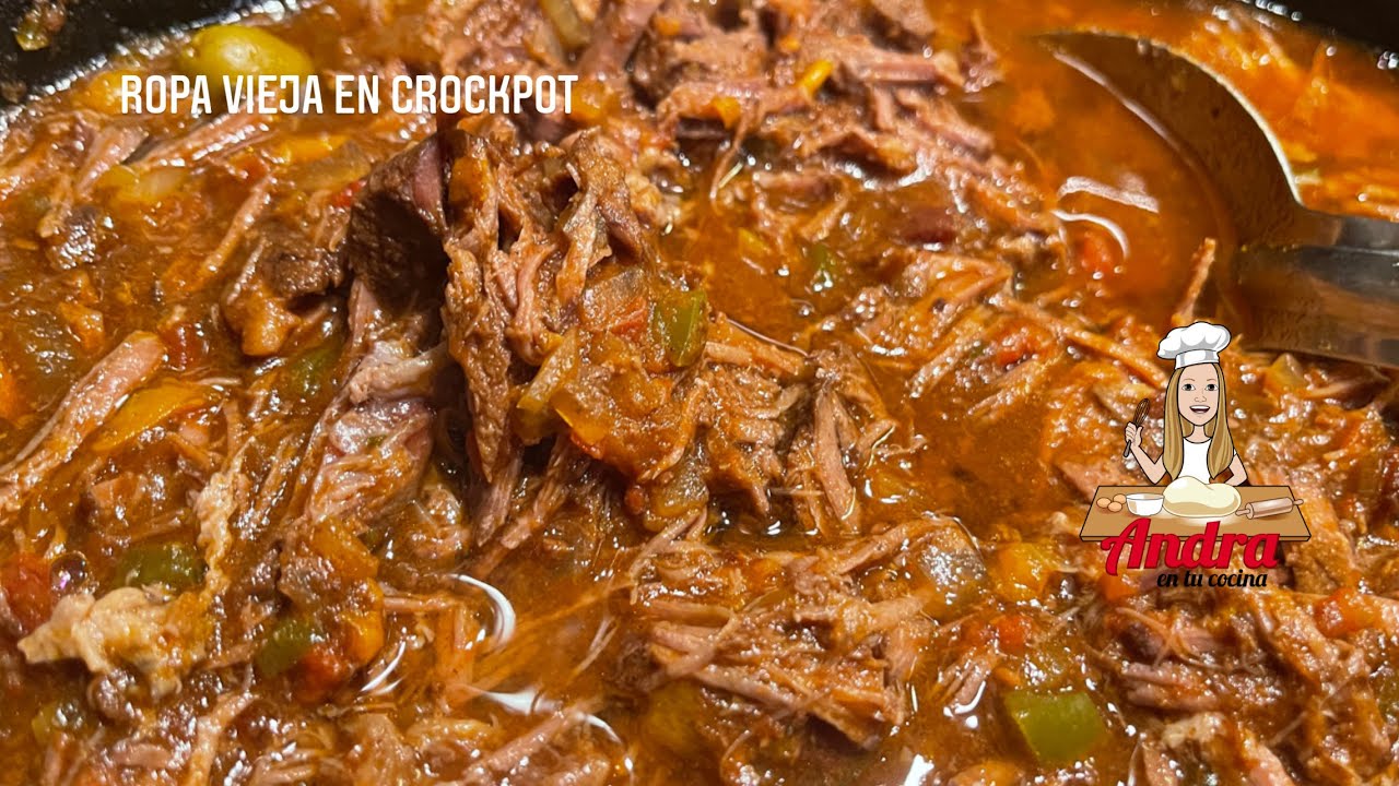 ROPA VIEJA EN OLLA DE COCCIÓN LENTA\CROCKPOT/ SHREDDED MEAT IN CROCKPOT