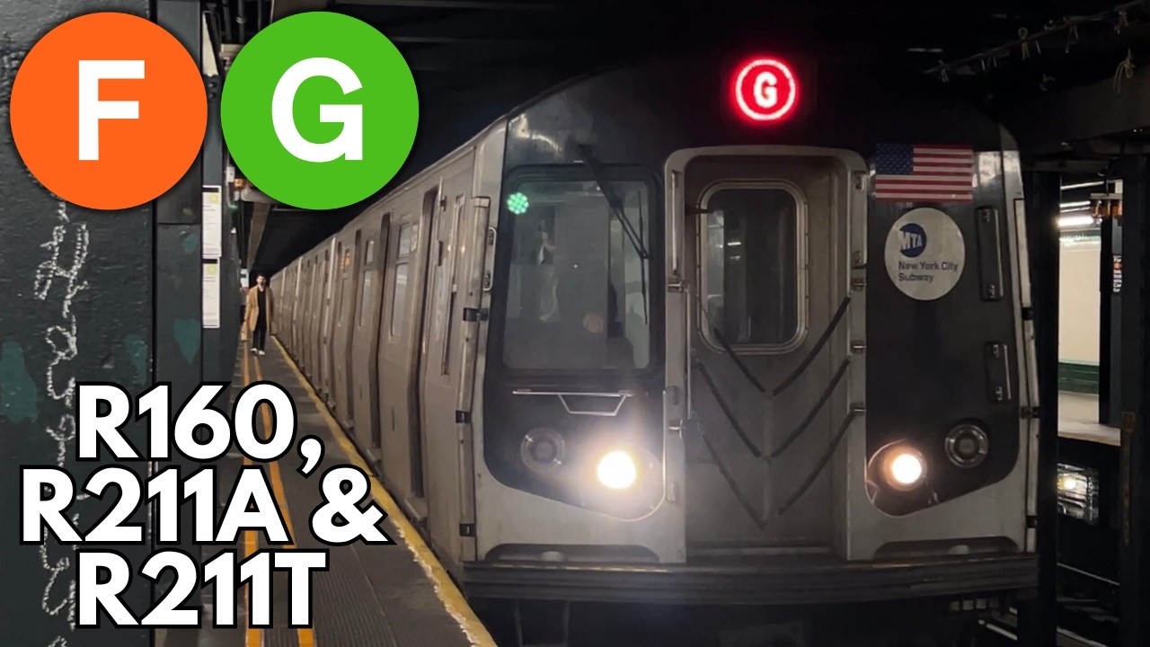 IND Culver: R160, R211A & R211T (F) and (G) trains @ Bergen Street