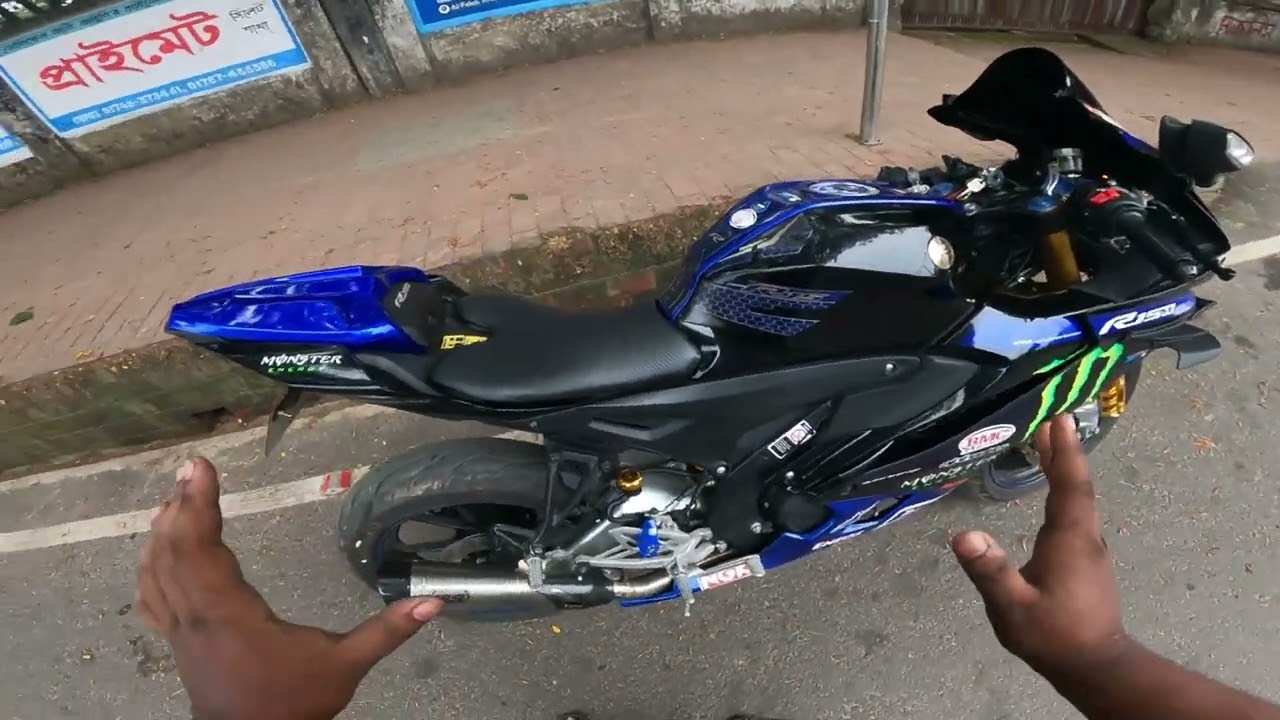 new modification of my R15M  R9 H2SS, D.I.D Chain sproket And BREMBO braking system installed
