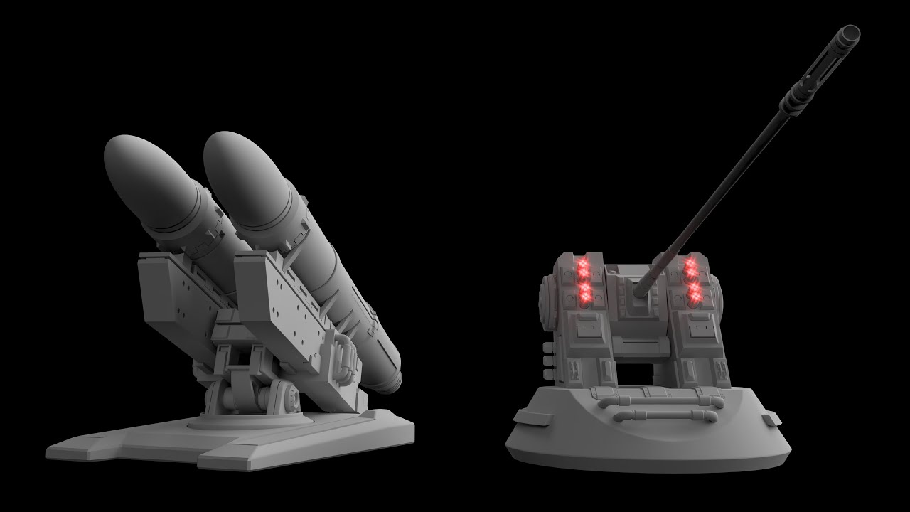 Missile Launcher Turret and Gun Turret
