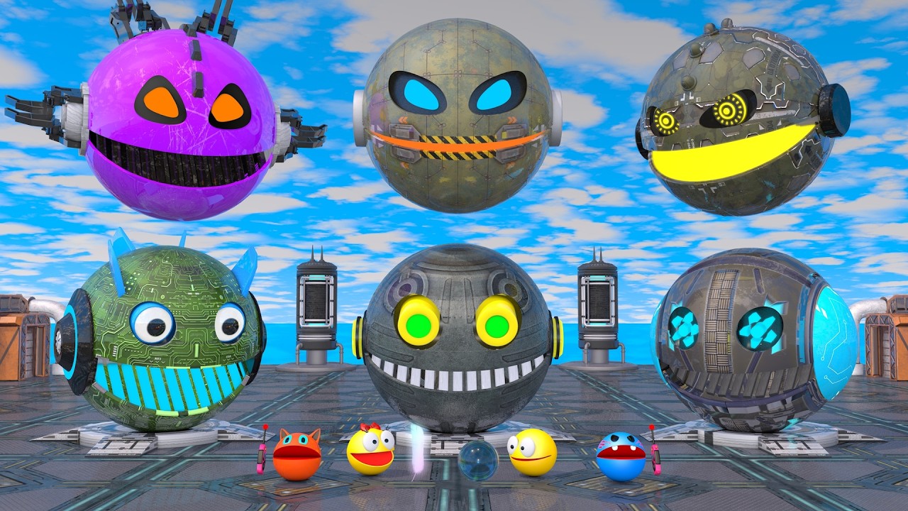 Pacman & Smart Robots – Fun Challenge Mode – Gravity Feather & Echo Marble