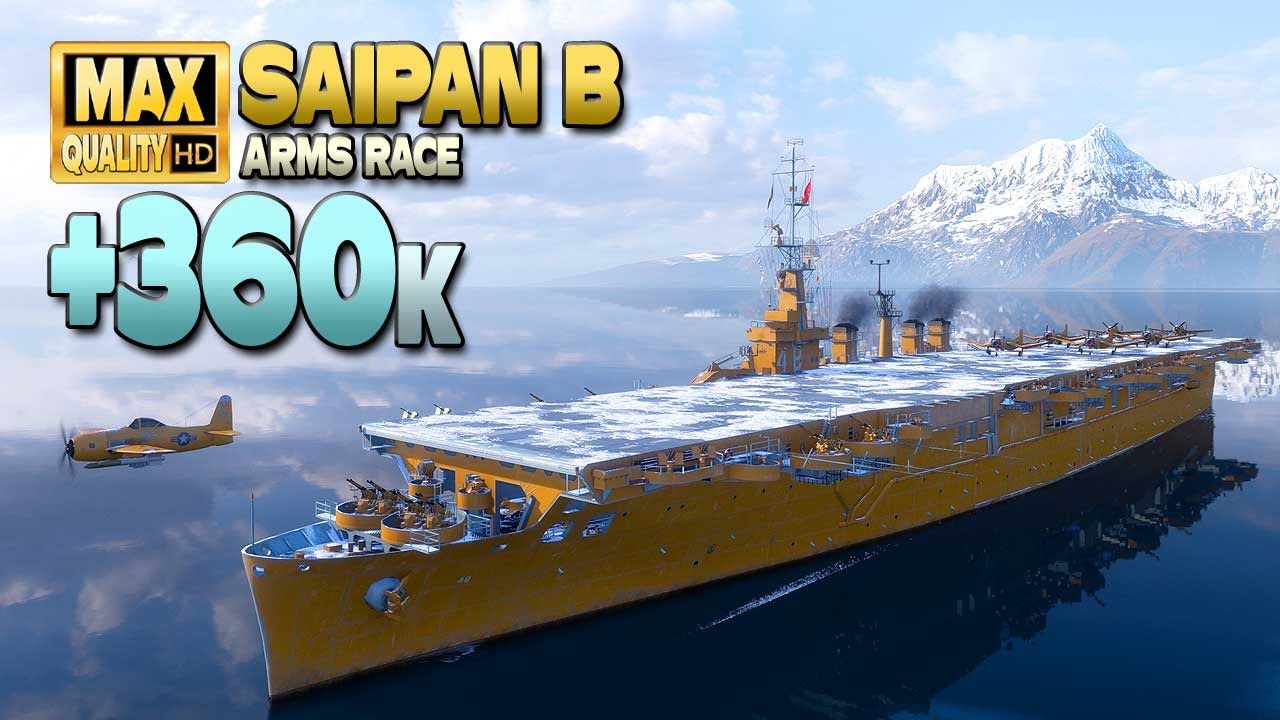 Авианосец «Сайпан Б»: Огромный 360к на карте «Путь воина» - World of Warships