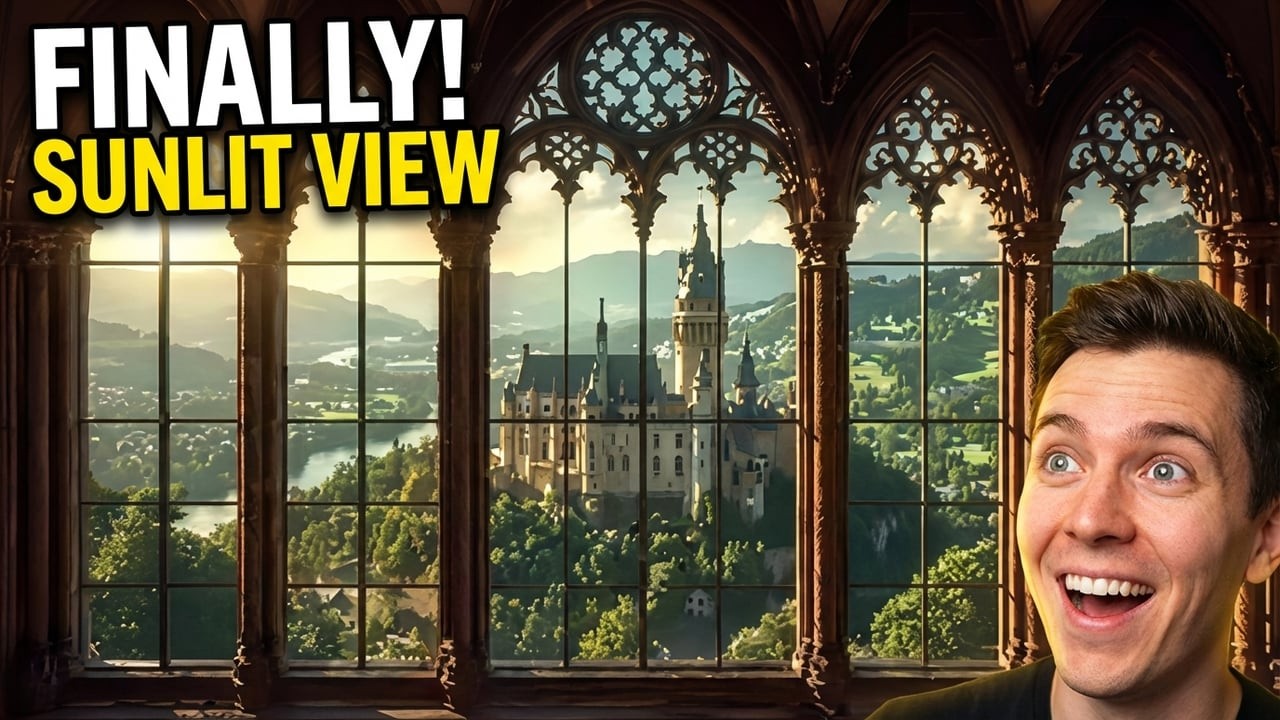 Sunlit Medieval Castle | Perfect Window Projector 4K