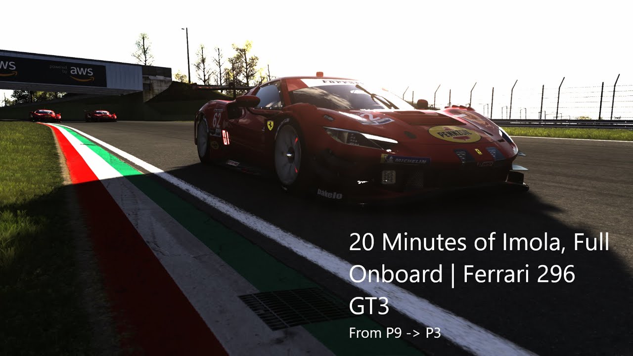 Full Race Onboard | 20 Minutes of Imola | Ferrari 296 GT3 | AC | P9 to P3