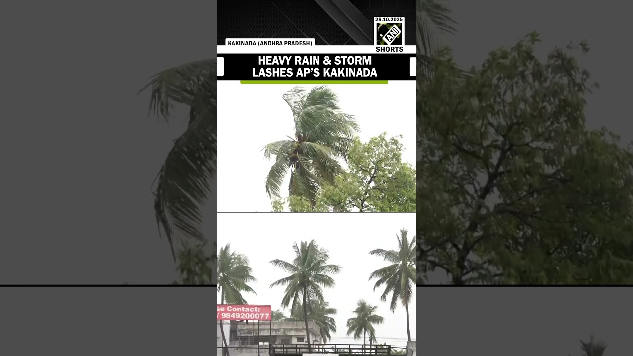 Heavy rain & storm lashes Kakinada city of Andhra Pradesh as an impact of cyclone &lsquo;Montha&rsquo;