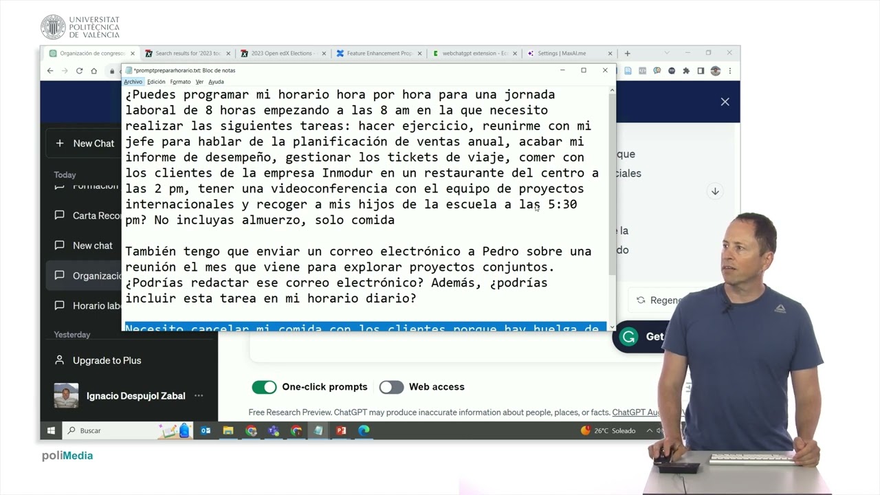 ChatGPT para organizar | 21/37 | UPV
