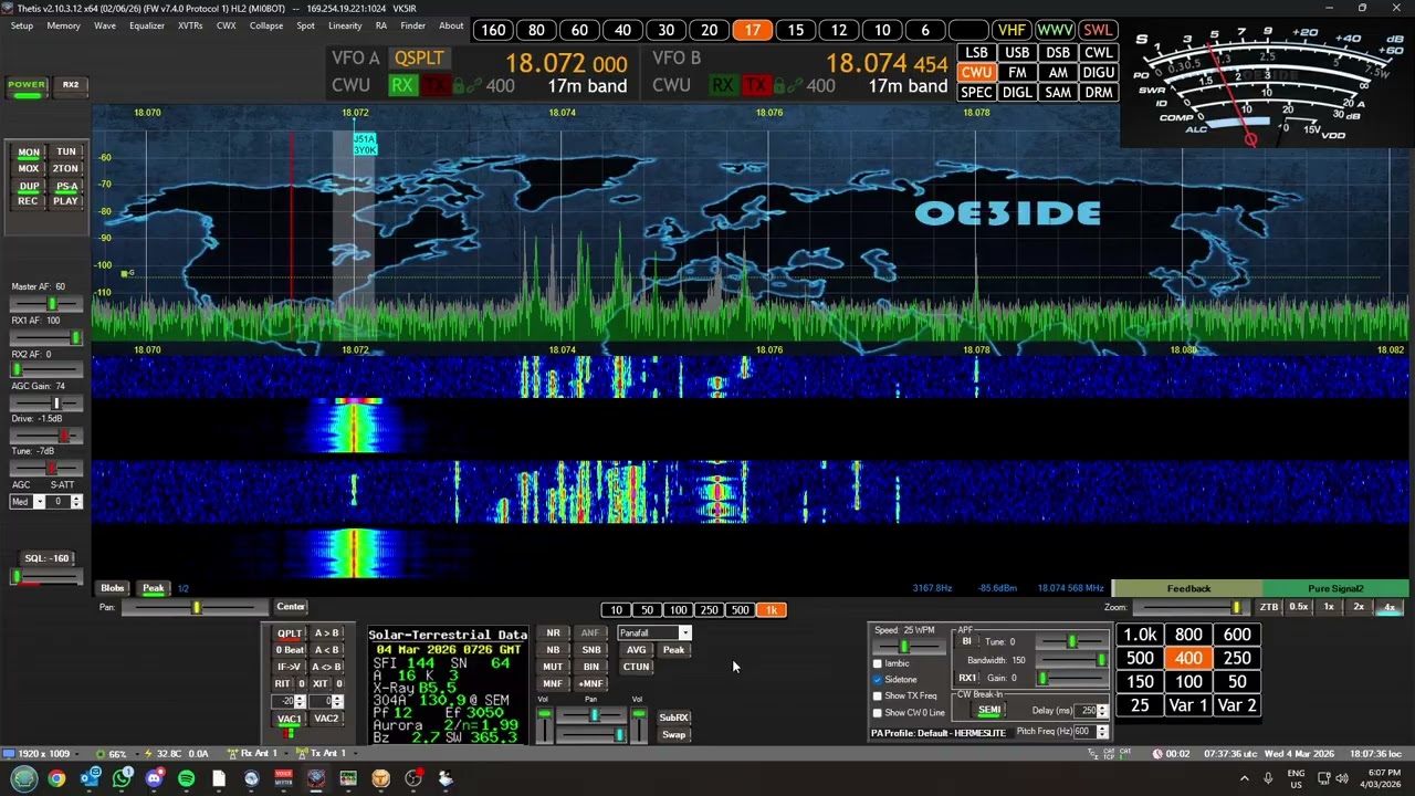 3Y0K Bouvet Isl. worked on 17m CW SP - 07:40 UTC - 04/03/2026