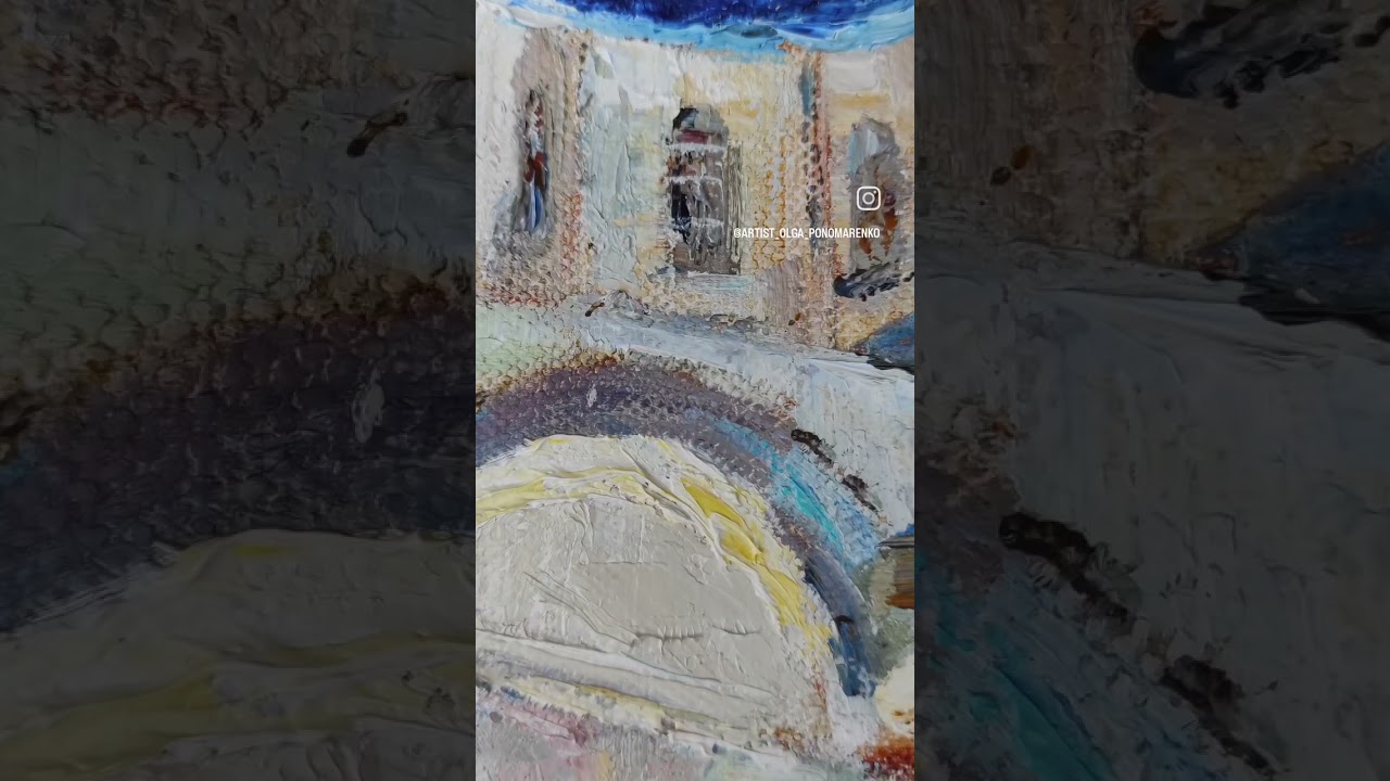 Santorini, Original oil painting #art #canvaspainting #painting #santorini