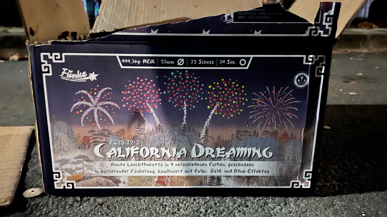 California Dreaming : Funke Fireworks : 72 Shots : 999 Gram : 25mm : Straatfilm