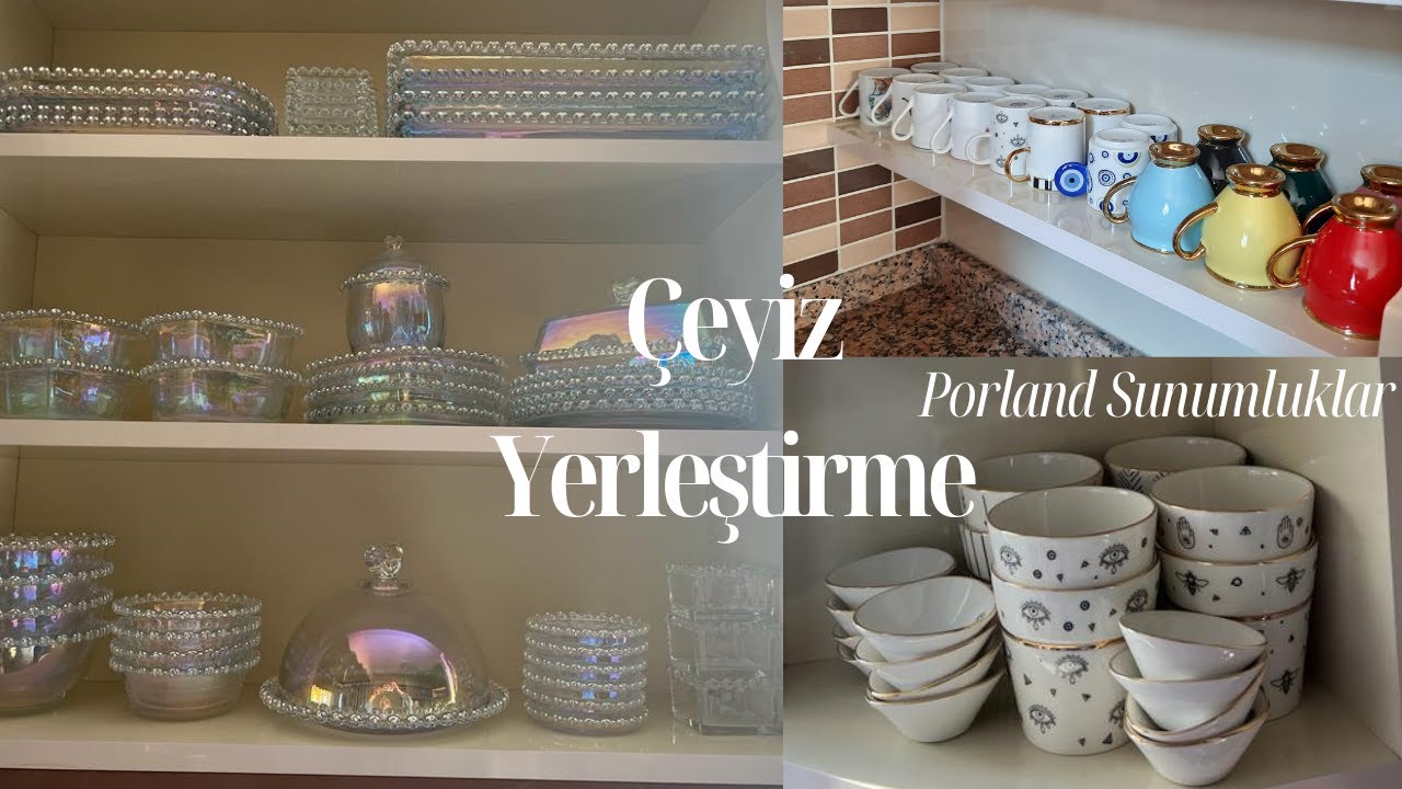ÇEYİZ YERLEŞTİRME✨️YENİ GELİN MUTFAK TURU 👰‍♀️DOLAP İÇİ DÜZENİ.PORLAND,KARACA,ENGLİSH HOME ÜRÜNLER